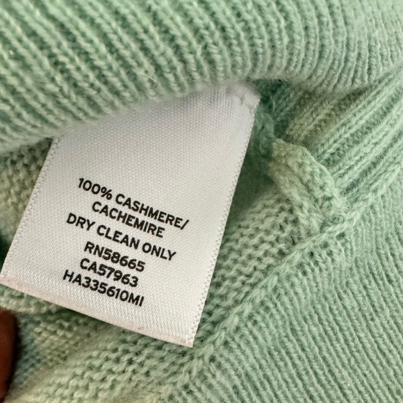 Halogen 100% cashmere lightweight sweater size XS mint green Back‎ Zip - Picture 7 of 9